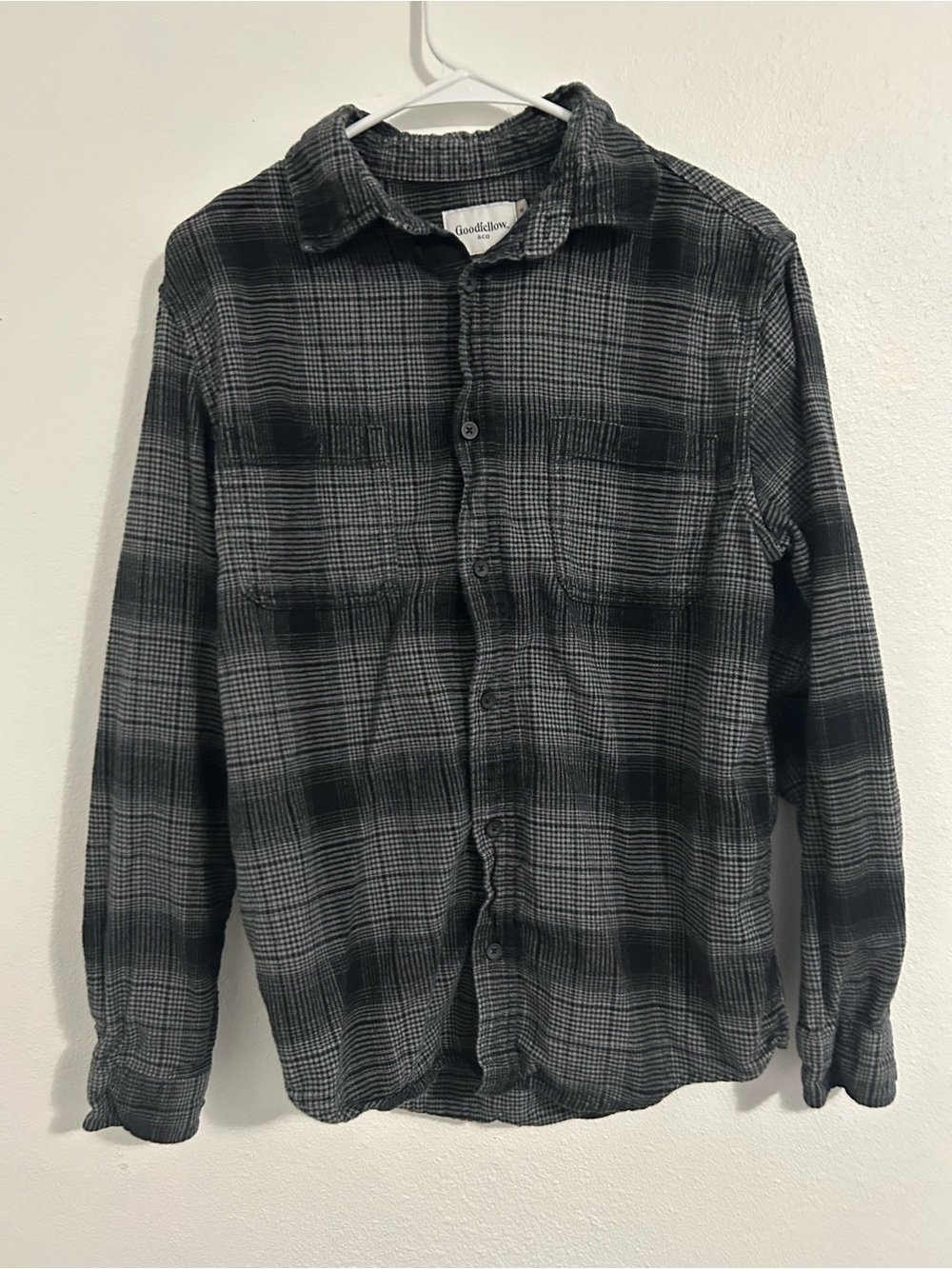 Goodfellow & Co Black and Gray Houndstooth Shirt
